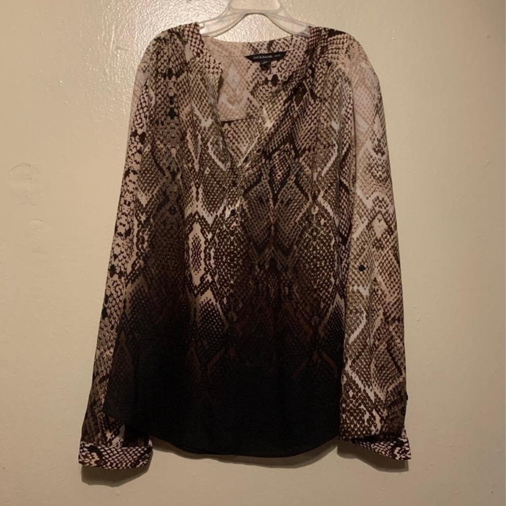 Zac & Rachel ombre snake print Blouse dress shirt top